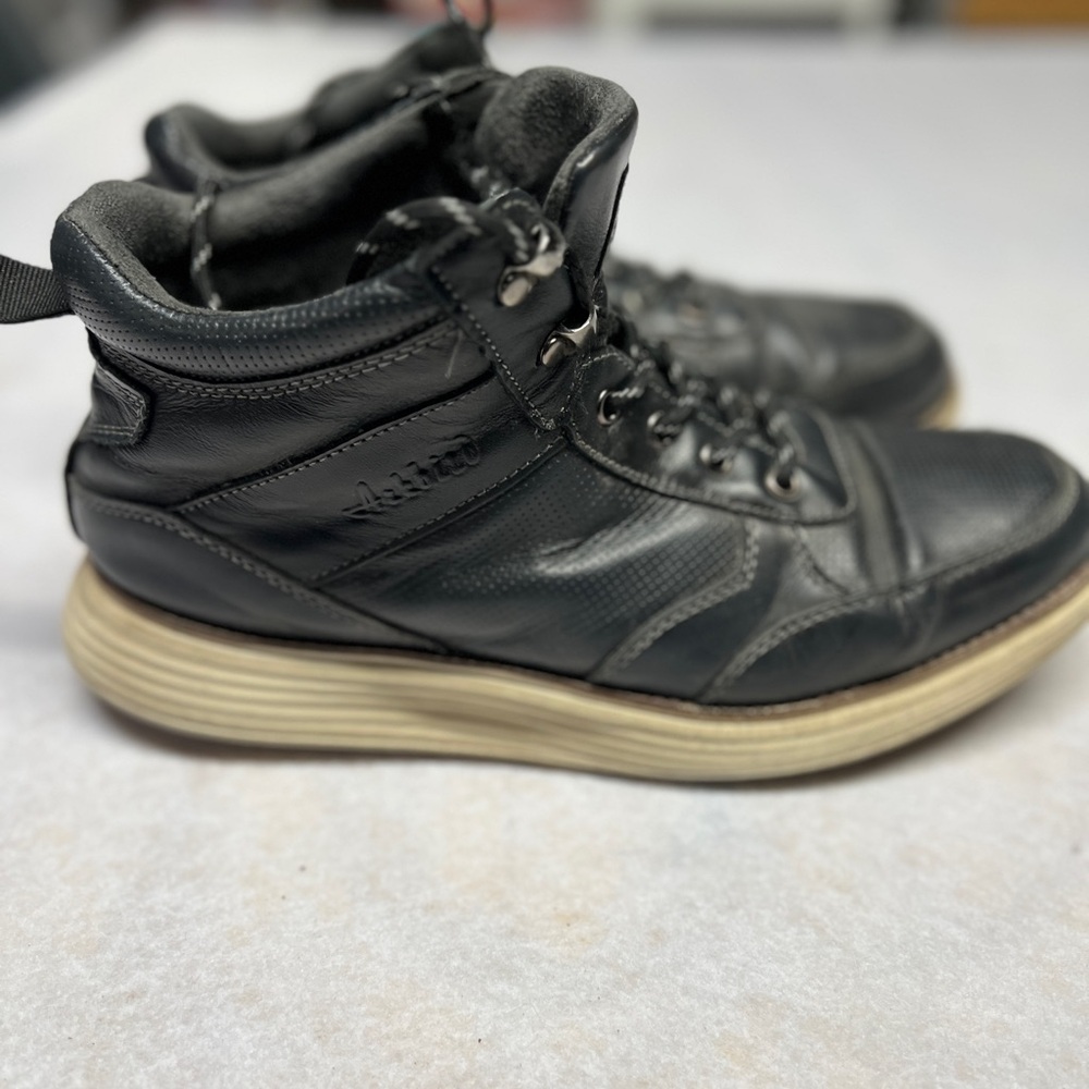 Arkbird Oxfords Men's Black Leather Office Casual High Top Sneakers Size 10 - Picture 4 of 7